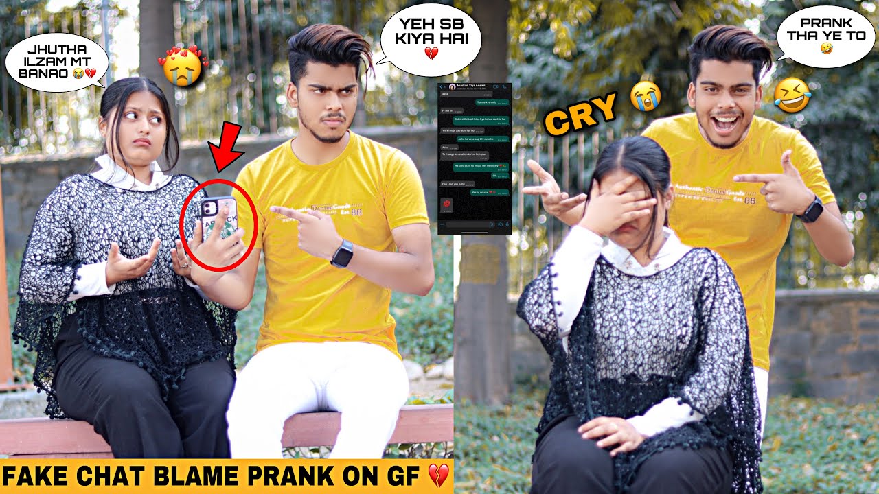 FAKE CHAT BLAME PRANK ON GF 💔 ( GONE WRONG 😱 ) Mr Ziyan - YouTube