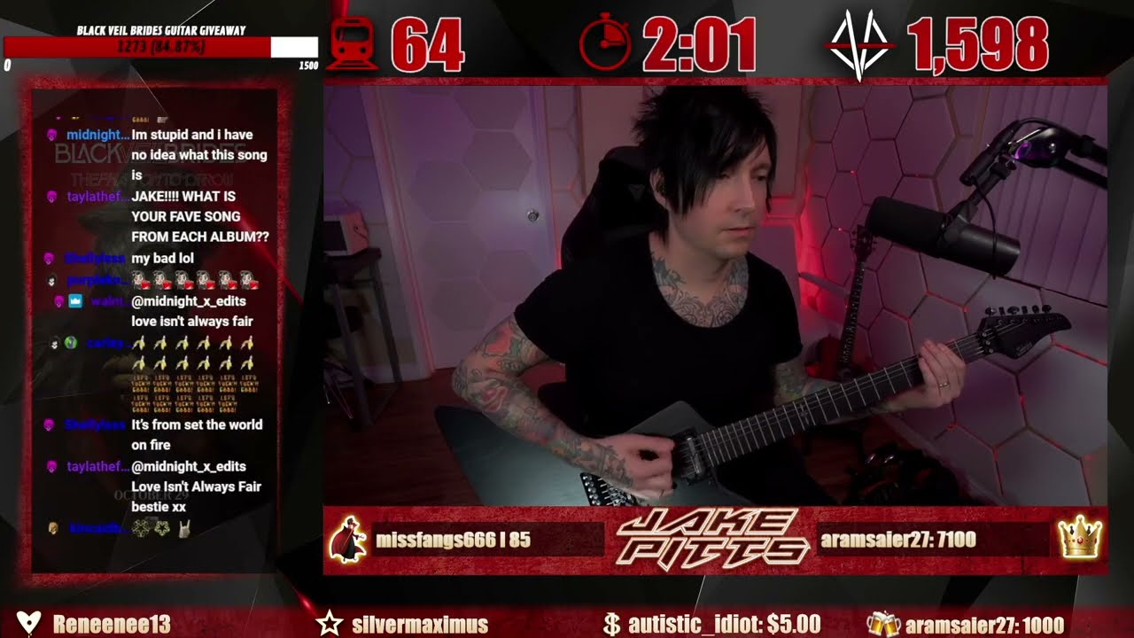Black Veil Brides Love Isn’t Always Fair (Jake Pitts playthrough on Twitch) YouTube