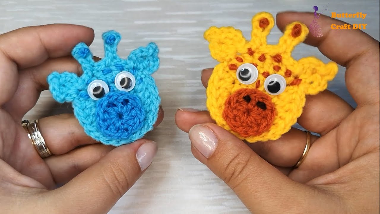 Left Handed Crochet Giraffe Head Applique YouTube