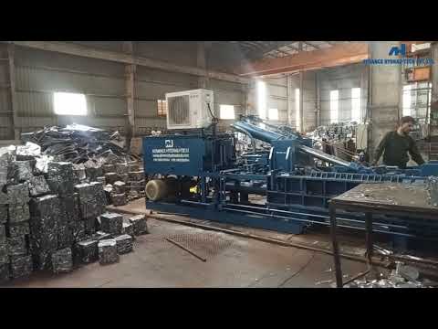 Hydraulic Mini Baler Machine (8x8) for Iron, Aluminium/MS/CRC/Turning Scrap Bundling - video from Advance Hydrau-Tech