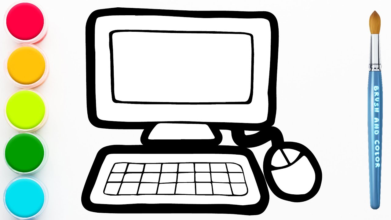 How to Draw a Computer | Step by Step - YouTube