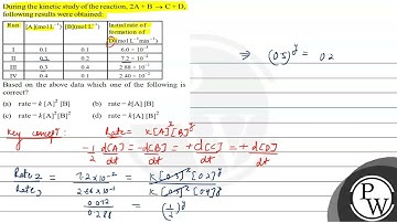 During the kinetic study of the reaction, \( 2 \mathrm{~A}+\mathrm{B} \rightarrow \mathrm{C}+\ma...