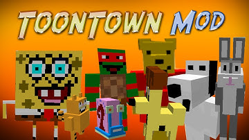 Minecraft Mod: SPONGEBOB, NINJA TURTLES, TOM&JERRY (ToonTown Mod)