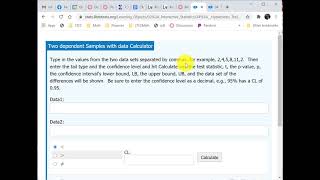 Confidence Interval for Dependent Samples, Using LibreTexts Calculator