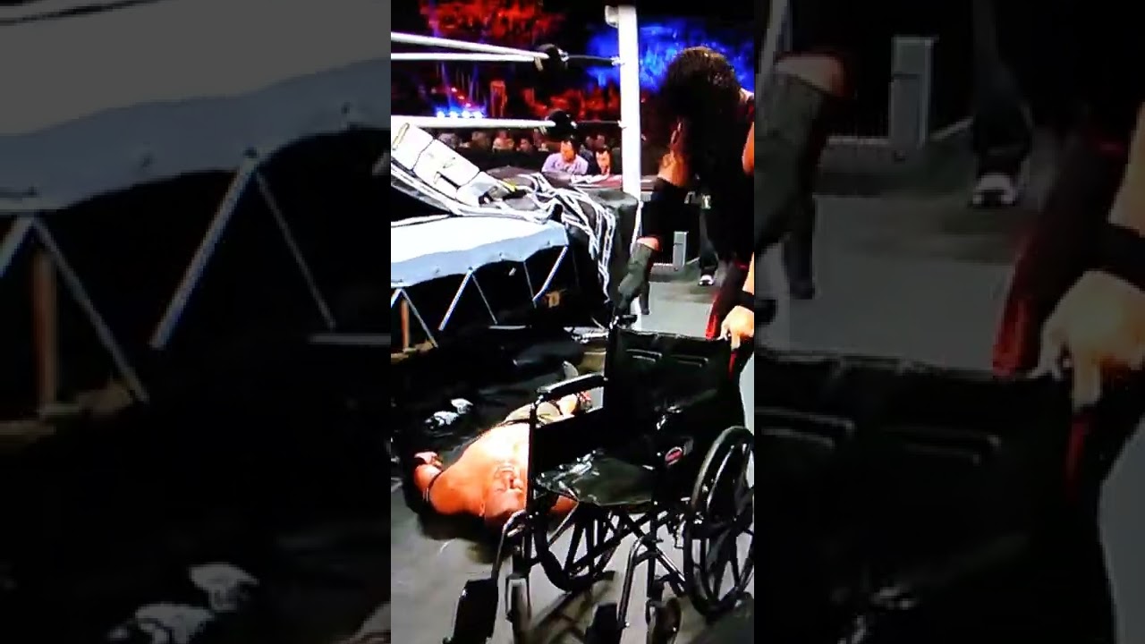 Kane puts John Cena in a wheelchair.  please subscribe