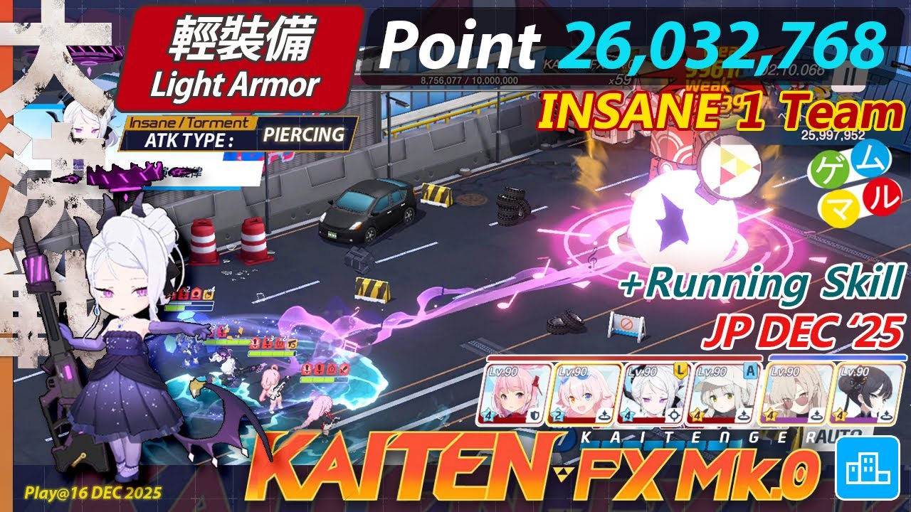【Blue Archive JP】 Grand Kaitenger Urban | Insane | Light Armor 1 Team 26,032,768 Pts 