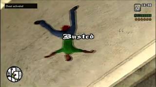 GTA San Andreas Funny Busted Moments 15: Busted by LVPD while falling off the building