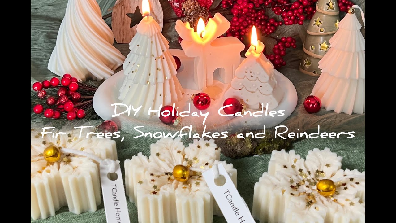 Cum realizam lumanarile din ceara de soia in matrite forma brad, fulg de nea, ren si gingerbread?🎄