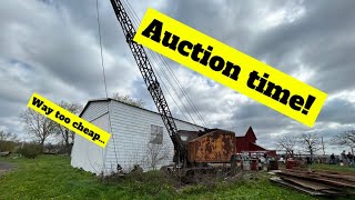 Farm auction time! With a massive old dragline, awesome mini Harley, plus a-lot more.