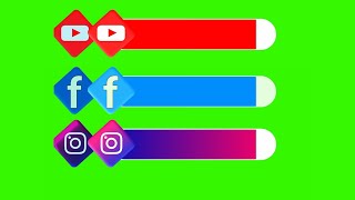 Social Media Lower Third green screen Animation| Youtube Facebook Instagram Lower Third green screen