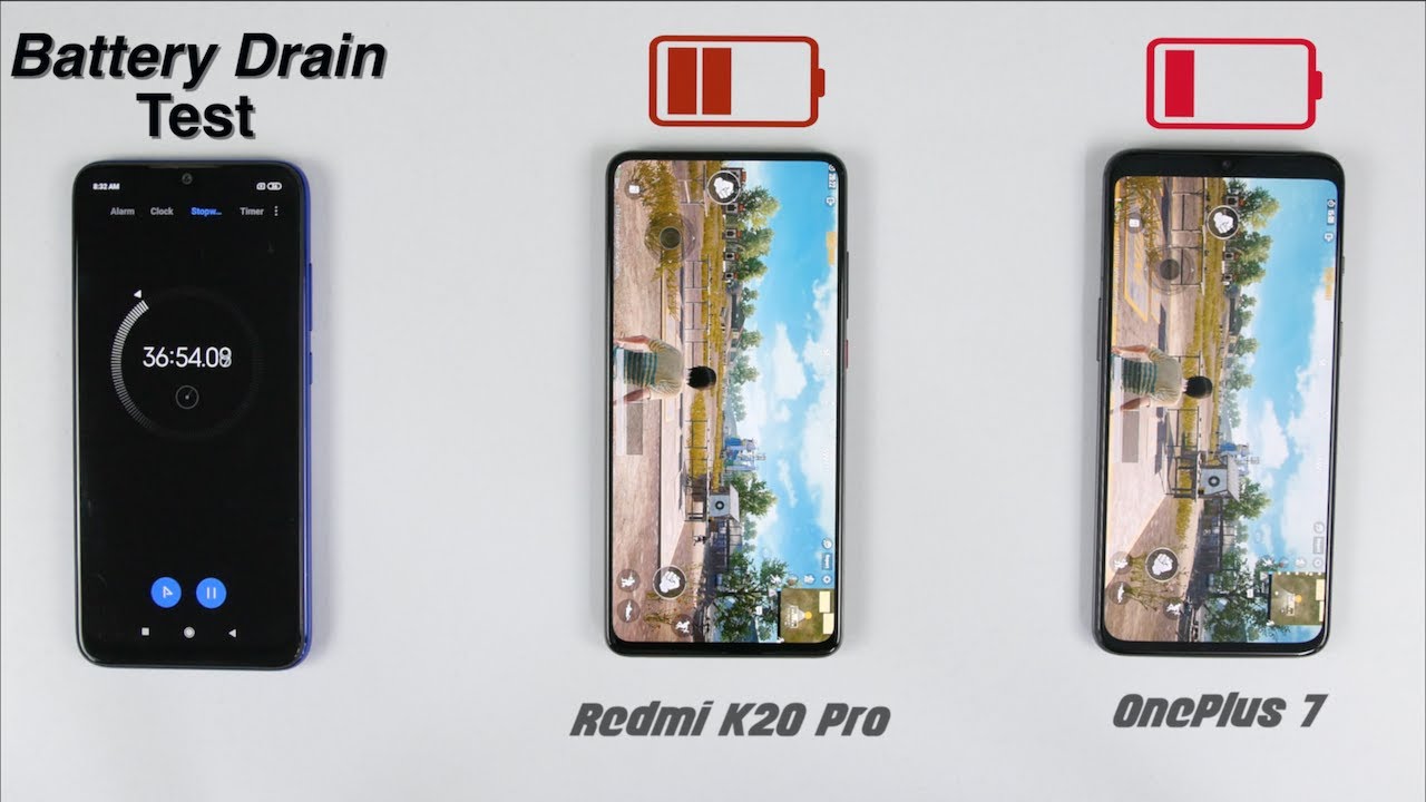 Redmi K20 Pro Vs OnePlus 7 Battery Drain & Charging Test ...