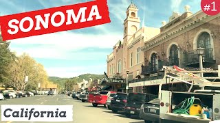 SONOMA CALIFORNIA, Driving Downtown  Dash Cam USA