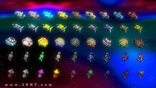 3DRT galaxian space invaders animation demo pack