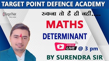 DETERMINANT | MATHS | CLASS - 3 | BY SURENDRA SIR | TARGET POINT DEFENCE ACADEMY JAIPUR