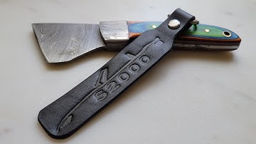 Making a LEATHER Keychain using a 3D Printed LOGO - ASMR