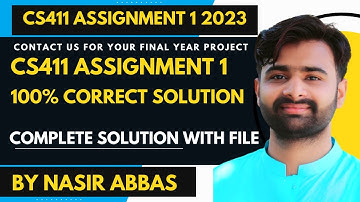 CS411 Assignment 1 2023 BY VUBWN | CS411 Assignment 1 100% Correct Solution BY NASIR ABBAS