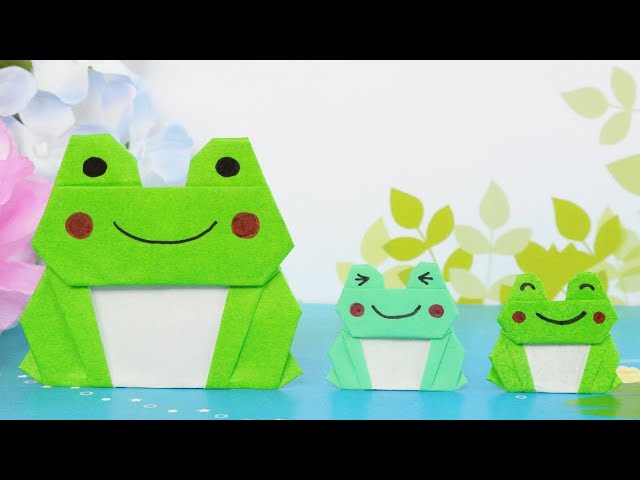折り紙1枚でカエル Origami Frog Using Only 1 Paper Youtube