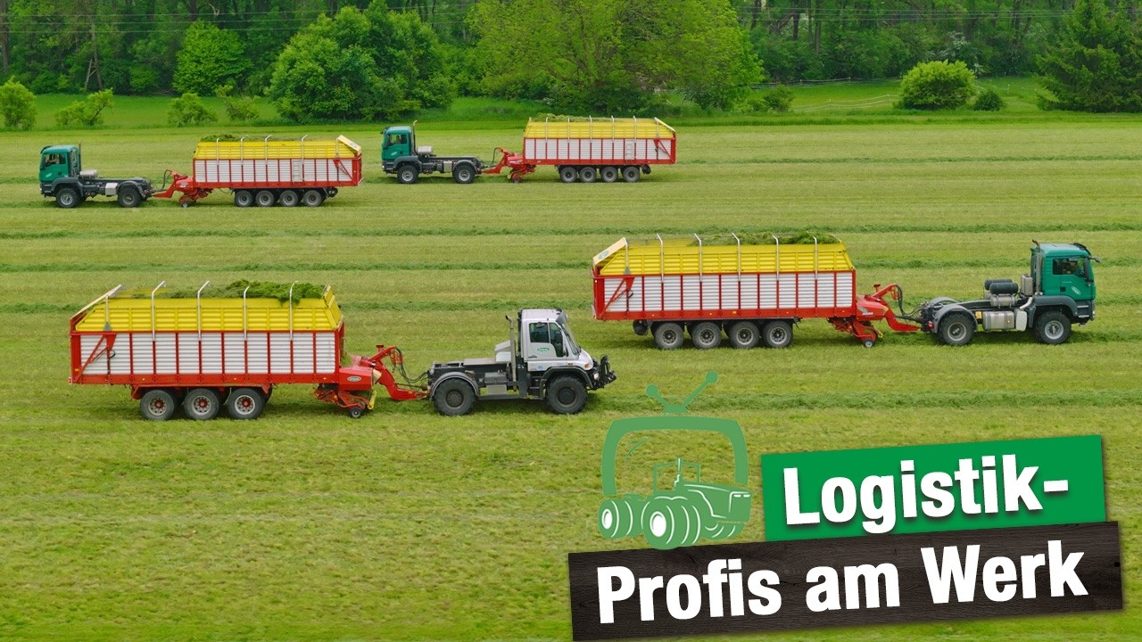 XXL-Ladewagen bei der Futtertrocknung Lamerdingen | Grünfutterernte | Edelgrün Futter | MAN & Unimog