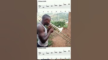 C blues scale with notes for trombone #100shorts2024