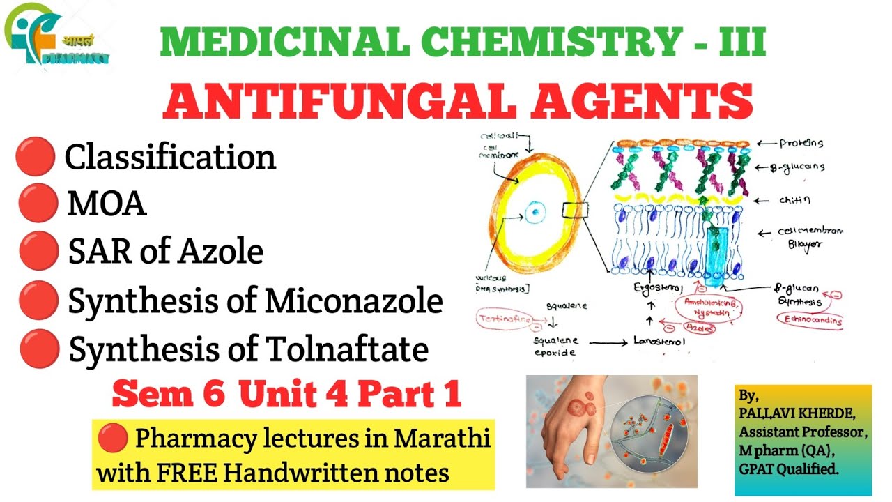 🦠Antifungal agents 💊 medicinal chemistry 3 unit 4 Semester 6 b pharm