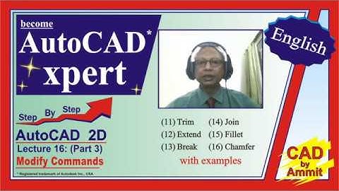 AutoCAD Tutorial in English - Modify Commands (Part 3)