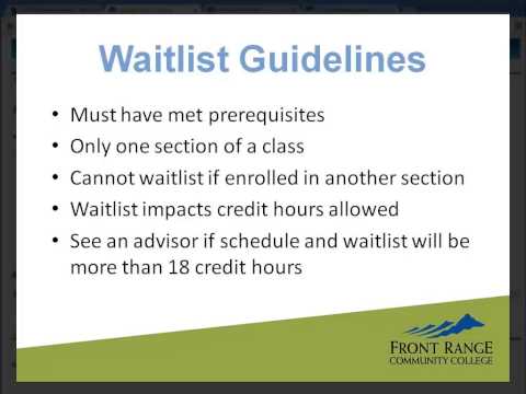 How to Get on a Waitlist at FRCC