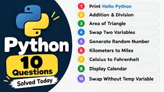 Python Practice: 10 Beginner Coding Questions Solved 🐍 | Python for Beginners