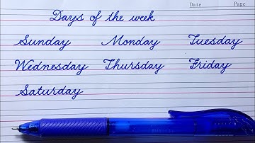 How to write Days of the week in cursive writing | Cursive handwriting practice