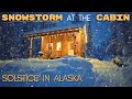 Cabin life on the darkest and snowiest day of the year  alone with my dog  asmr