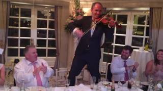 Richard Sanderson Fiddle Playing On A Chair