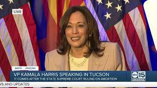 Vice President Kamala Harris speaks at an event in Tucson