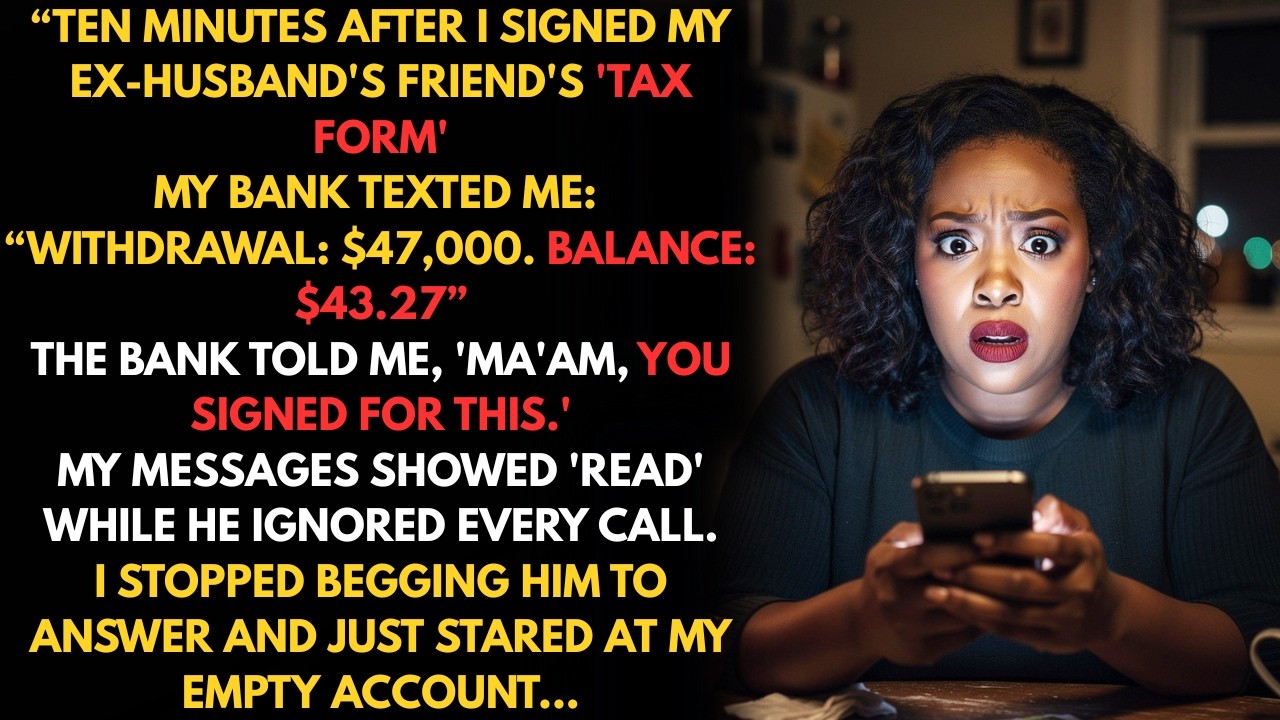 I Signed My Ex’s Friend’s “Tax Form”… 10 Minutes Later $47,000 Vanished—Then His Phone Rang Nonstop!