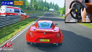 Nurburgring Lap - Alfa Romeo 4C - Assetto Corsa PS4 (w/steering wheel) Thrustmaster T300