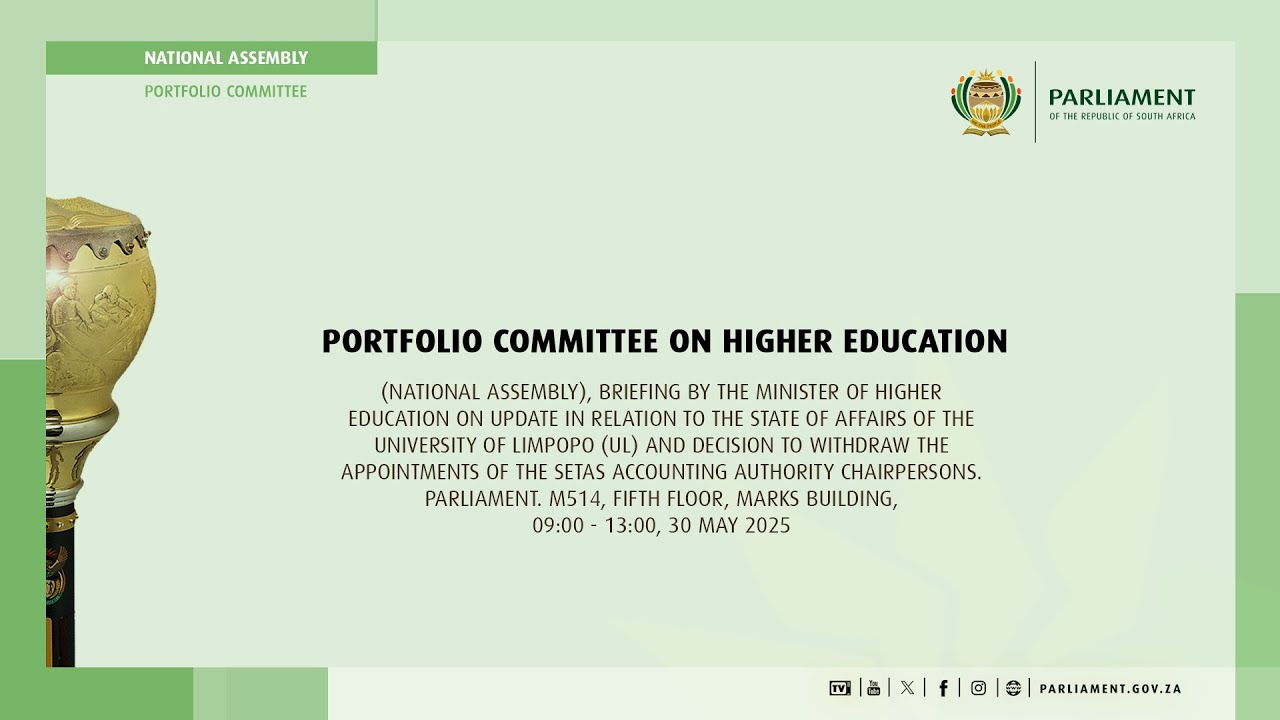 Portfolio Committee on Higher Education, 30 May 2025