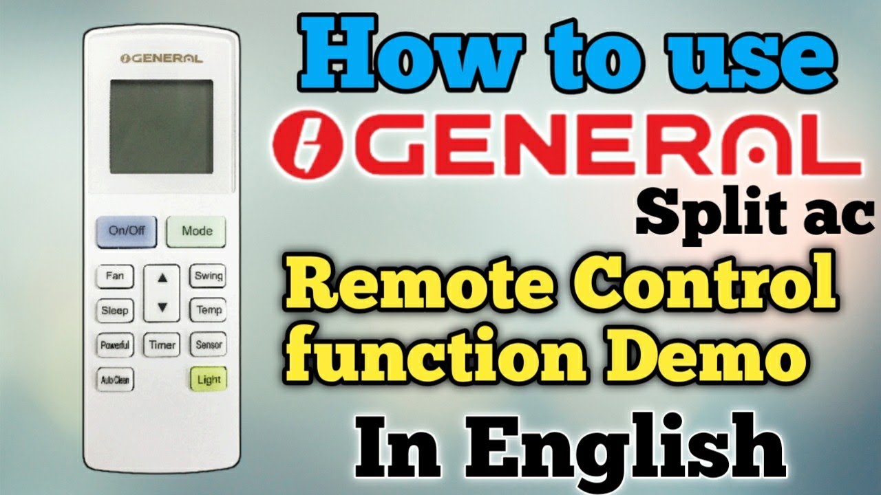 How to use Ogeneral split ac remote control in English Ogeneral ac