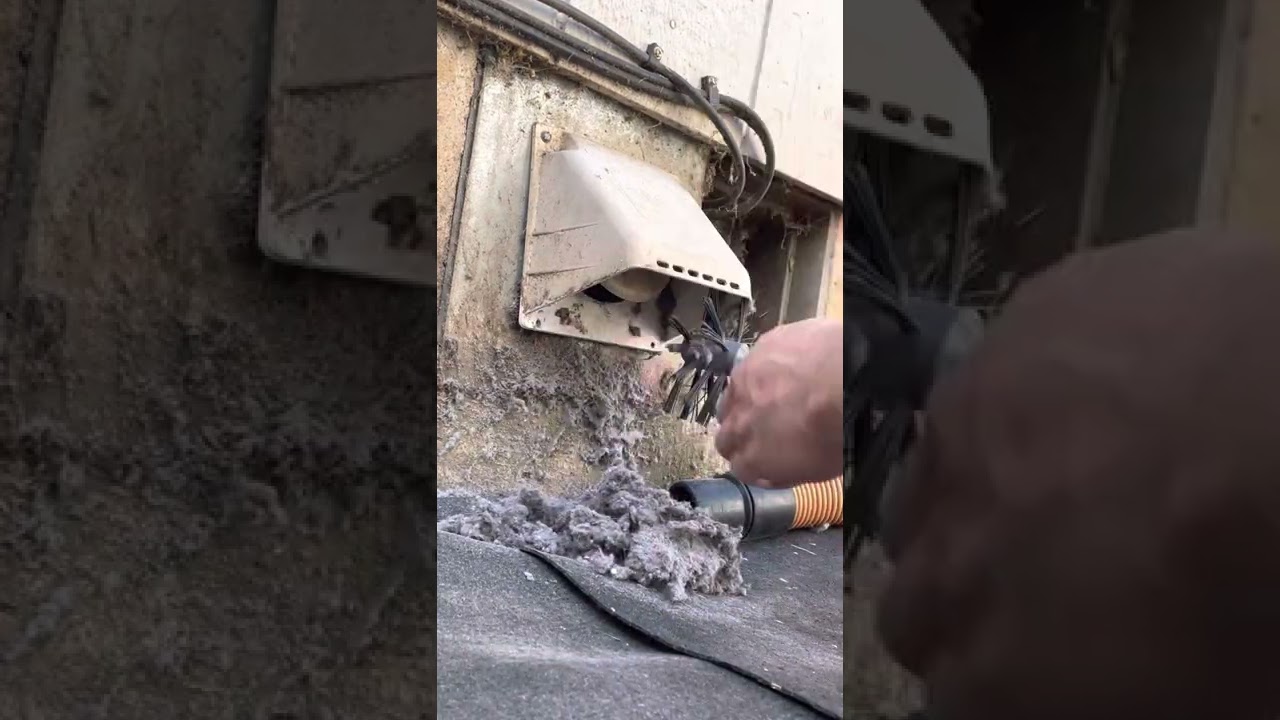 Satisfying dryer vent cleaning, 20 years of buildup, watch till the end