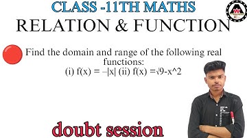 Find the domain and range of the following real functions:(i) f(x) = –|x|(ii) f(|| Worldeez Academy