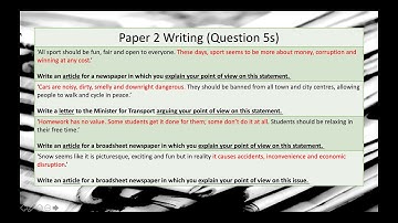 AQA GCSE English Language - Paper 2 Question 5 - Structuring your response