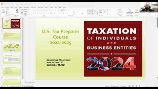 Free Lecture 1: Intro to 2024 USA Tax Prep Course - Basics