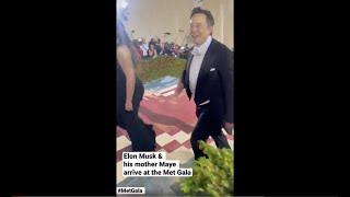 Elon Musk and his mother Maye arrive at the Met Gala! | Met Gala 2022
