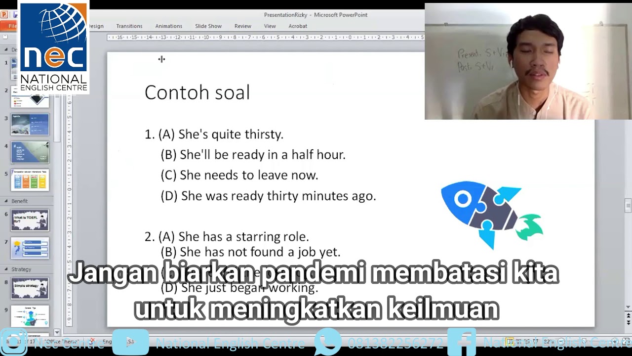 Kursus Bahasa  inggris  di  rumah  aja NEC online course 