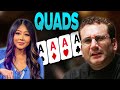 7 times quads hit insane poker hands