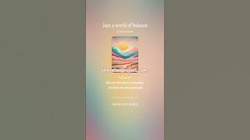Just a world of balance 2 Short (AI Song) by #Suno lyrics by Meta Llama 3.2 AI Artificial Intel