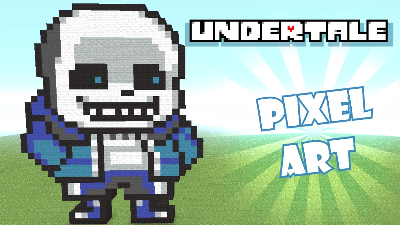 SPEED X8] MAKING UNDERTALE-SANS PIXEL ART IN MCPE - BiliBili