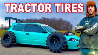 33" Tractor Tires on a Stance Car, Best Idea Yet!