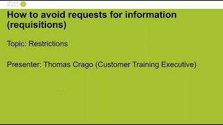 Famous Restrictions – how to avoid requests for information (requisitions) Net Worth