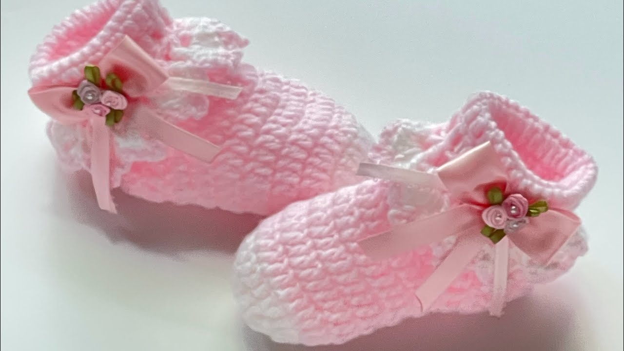🌷Easy crochet baby booties, crochet baby shoes in various sizes LEFT ...