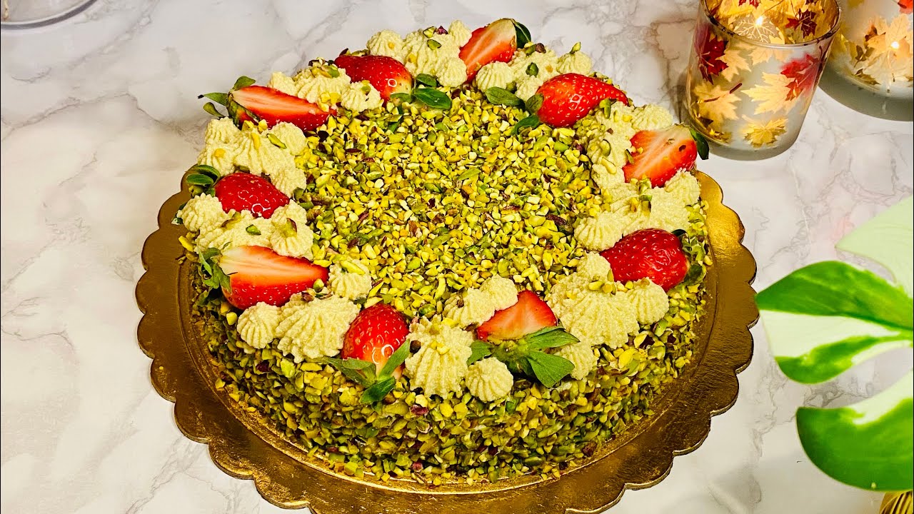 كيكة Russe pistache الفستق فاخرة لجميع المناسبات/بأسهل طريقة والنتيجة والبنّة لا تقاوم
