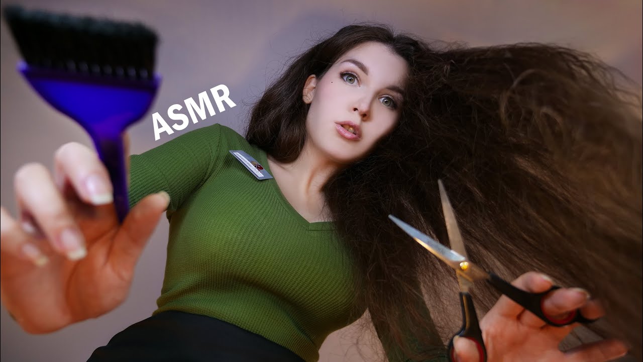 АСМР [Ролевая игра] Парикмахер 💇 Стрижка волос, Массаж, Уход ✂ ASMR RP Hairdresser, haircut, massage