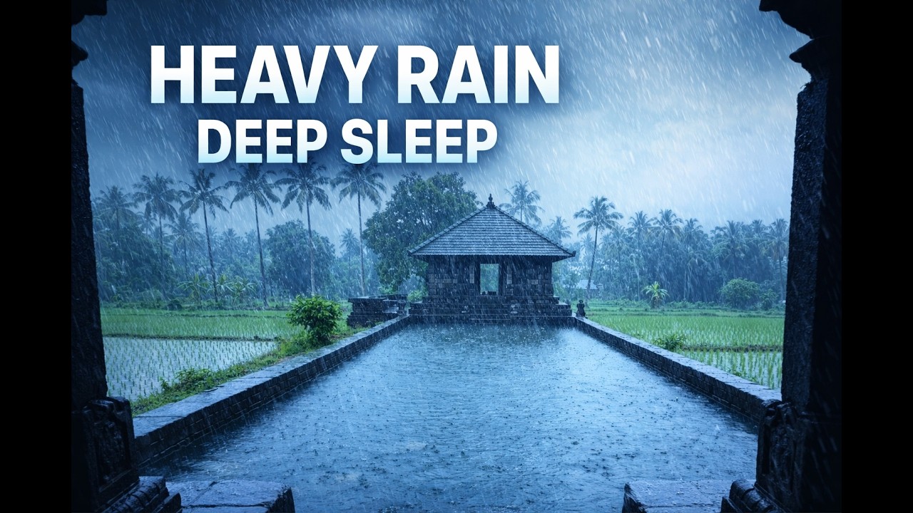 Rain sounds for sleeping no ads | 1 Hour  | Relaxing Rain Sounds , Village View & Rain